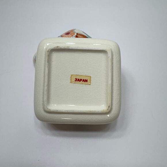 Vintage Floral Ceramic TrinketBox Made in Post War Japan 60s–70s MCM collectible - Picture 8 of 8